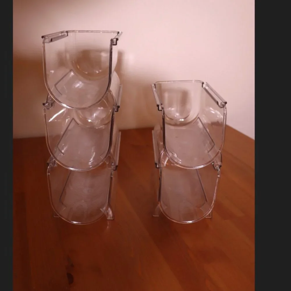 Set of 5 Clear Stackable Wine Bottle Holders